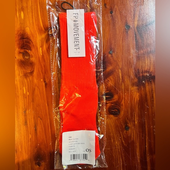 FP Movement Last Lap Tube Sock with LOGO One Size in Tomato Red NWT - Picture 2 of 4